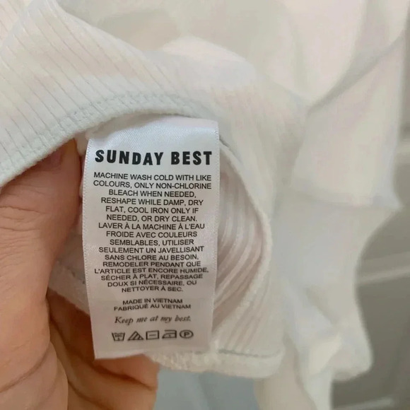 Sunday Best Aritzia White Ribbed Tank Top Bodysuit Size Small - Picture 6 of 6